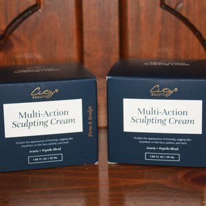 City Beauty Multi Action Sculpting Cream~2 Jars~1.69 Fl OZ ea~ NEW,~FRESH~SEALED
